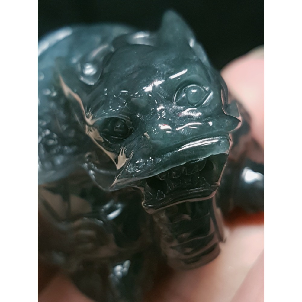 天然緬甸玉A貨翡翠招財鎮宅 龍龜 長壽龜 衣錦榮歸 神獸擺件掛件-細節圖6