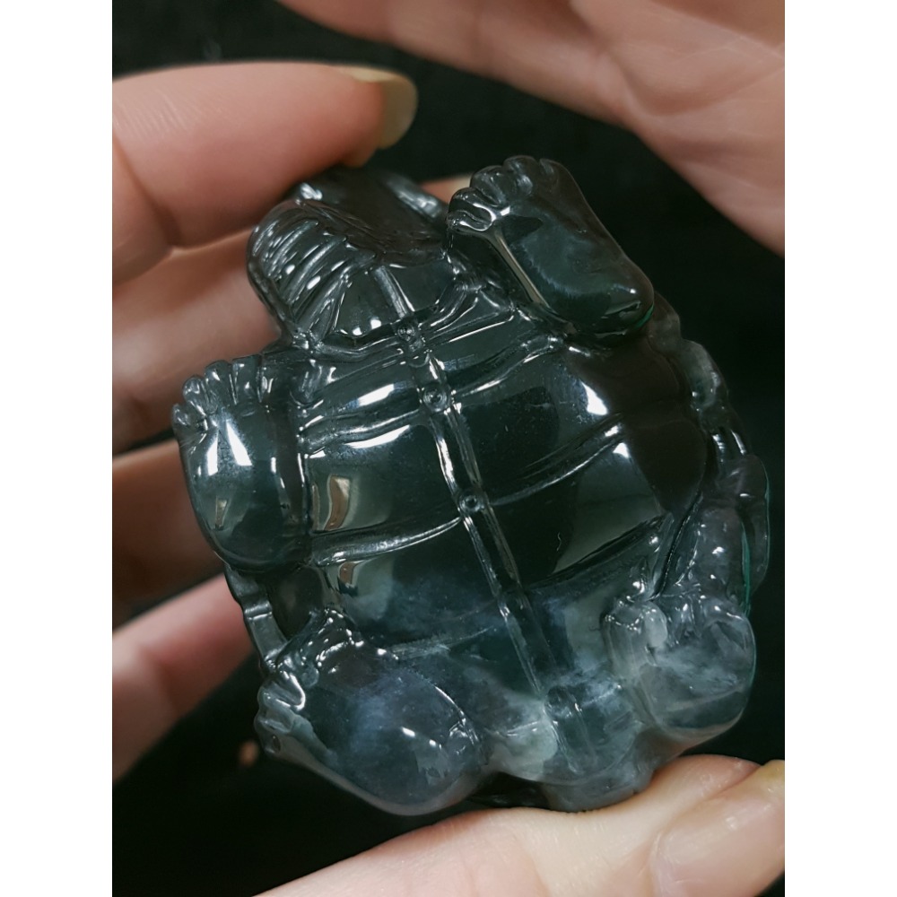 天然緬甸玉A貨翡翠招財鎮宅 龍龜 長壽龜 衣錦榮歸 神獸擺件掛件-細節圖7
