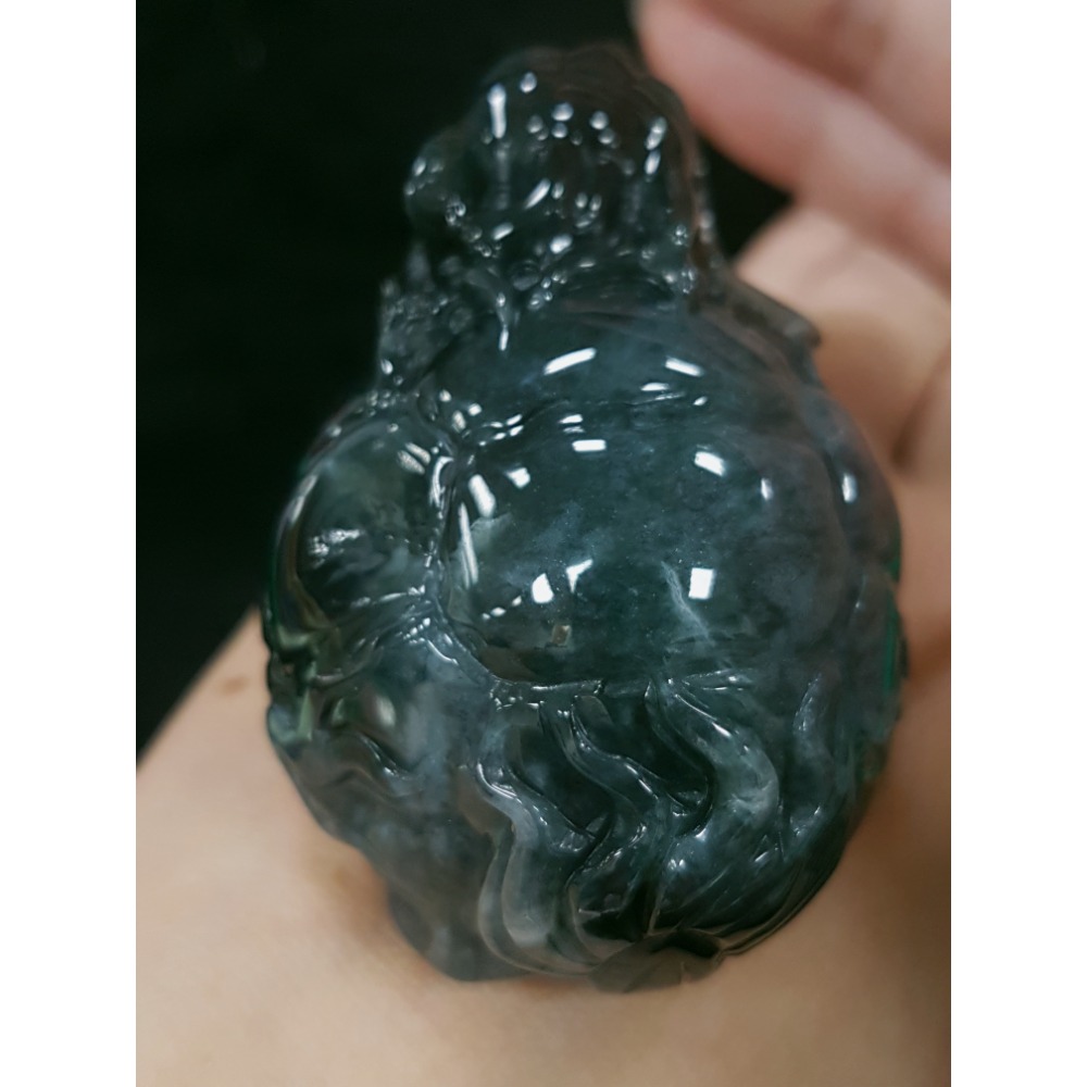 天然緬甸玉A貨翡翠招財鎮宅 龍龜 長壽龜 衣錦榮歸 神獸擺件掛件-細節圖11