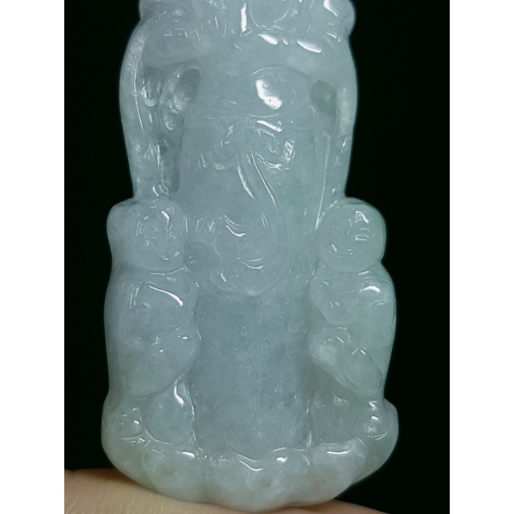 天然緬甸玉A貨翡翠  送子觀音 站姿觀音 觀世音 項墜 玉墜-細節圖7