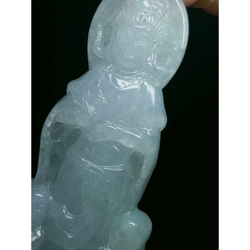 天然緬甸玉A貨翡翠  送子觀音 站姿觀音 觀世音 項墜 玉墜-細節圖8