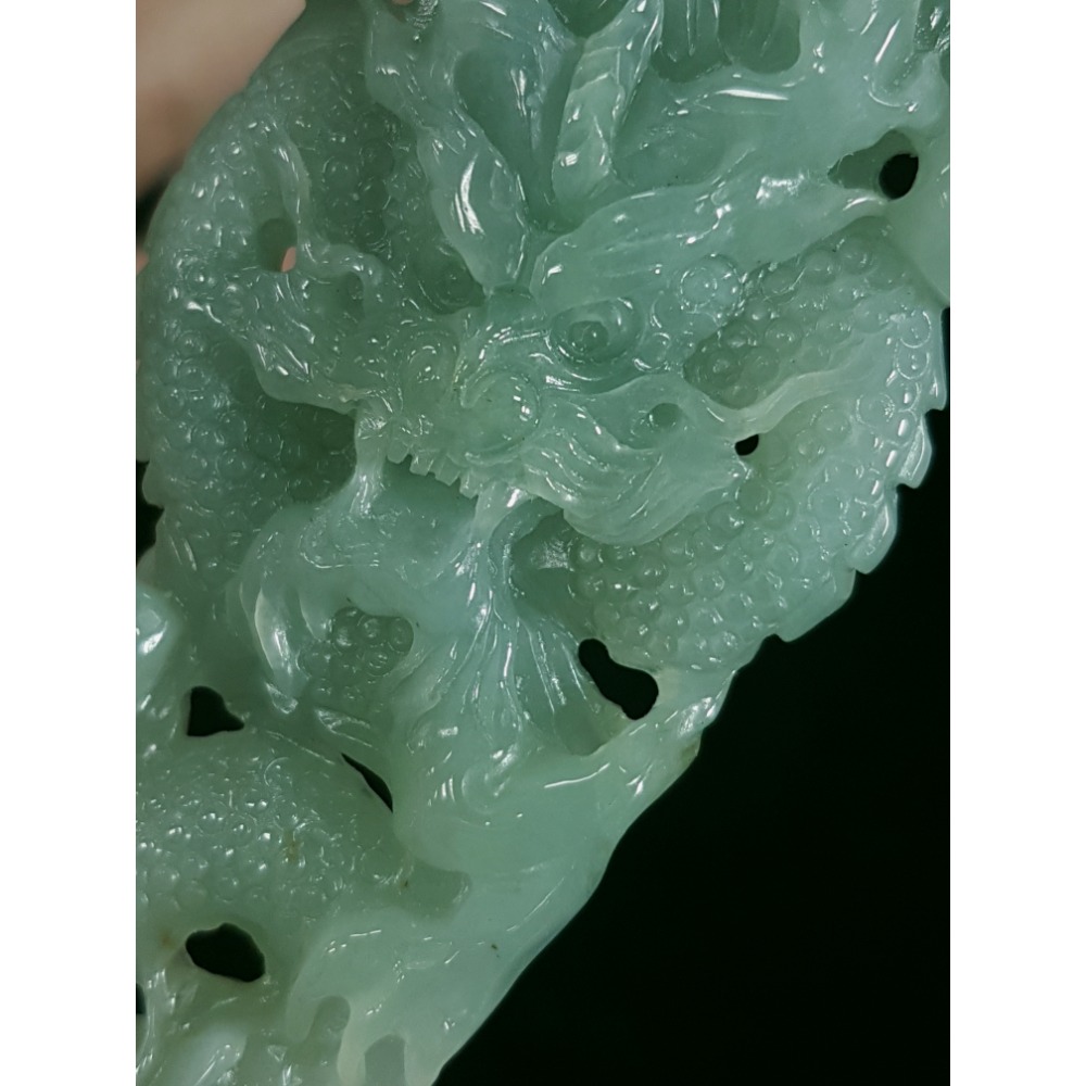 天然緬甸玉A貨翡翠 龍牌 正面龍  四爪龍  掛件吊飾-細節圖6
