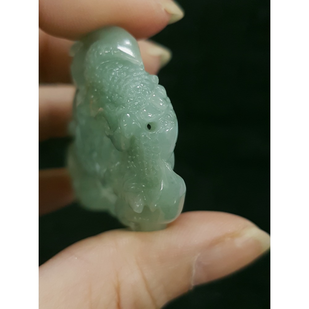 天然緬甸玉A貨翡翠 龍牌 正面龍  四爪龍  掛件吊飾-細節圖7