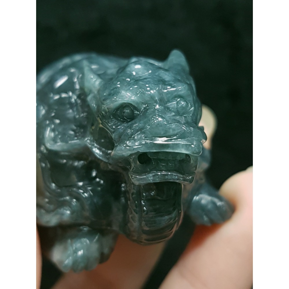 天然緬甸玉A貨翡翠招財鎮宅 龍龜 長壽龜 衣錦榮歸 神獸擺件掛件-細節圖4