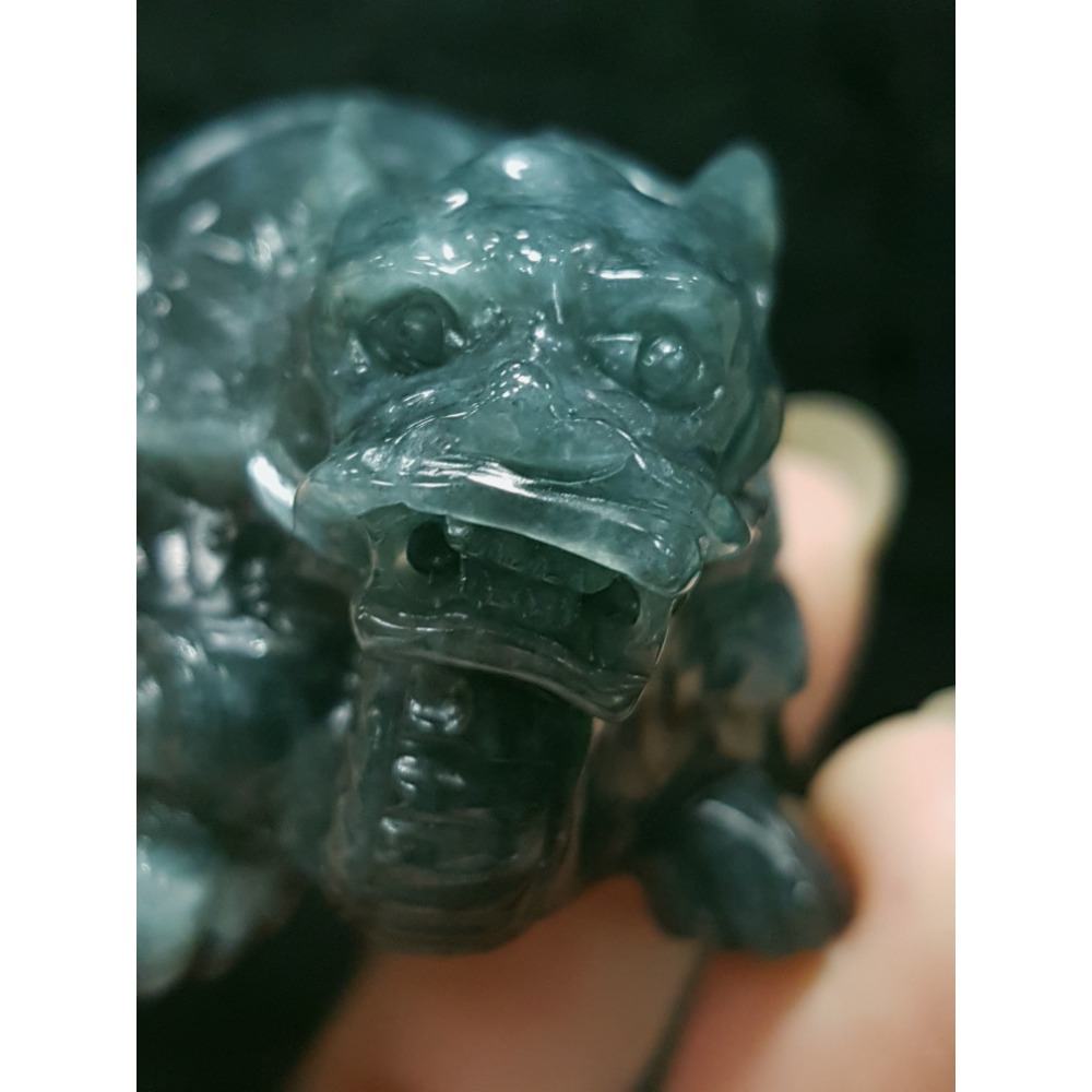 天然緬甸玉A貨翡翠招財鎮宅 龍龜 長壽龜 衣錦榮歸 神獸擺件掛件-細節圖5