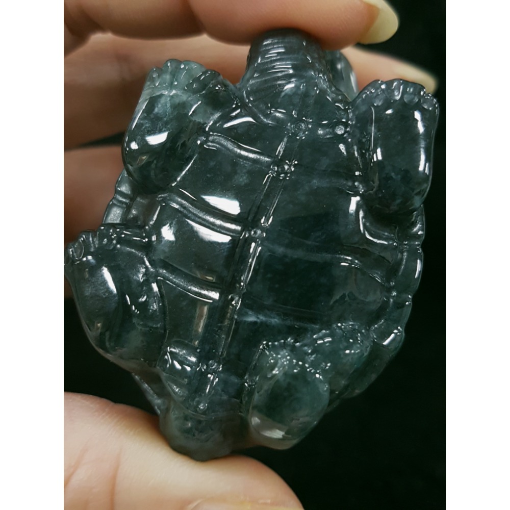 天然緬甸玉A貨翡翠招財鎮宅 龍龜 長壽龜 衣錦榮歸 神獸擺件掛件-細節圖6