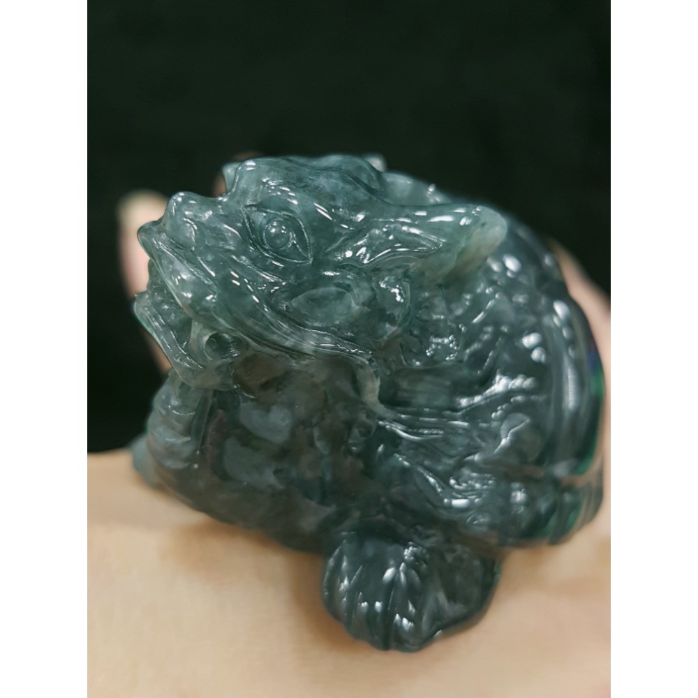 天然緬甸玉A貨翡翠招財鎮宅 龍龜 長壽龜 衣錦榮歸 神獸擺件掛件-細節圖7