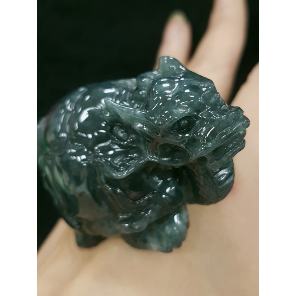 天然緬甸玉A貨翡翠招財鎮宅 龍龜 長壽龜 衣錦榮歸 神獸擺件掛件-細節圖8