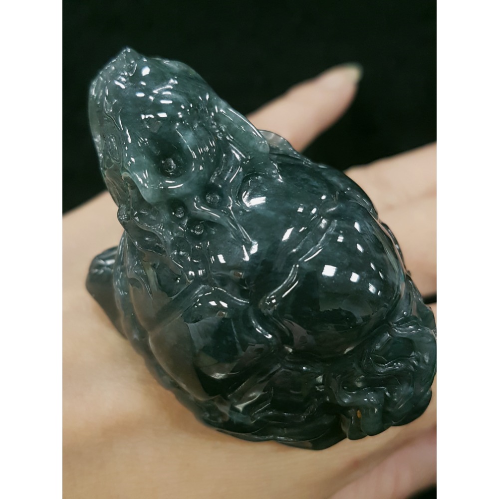 天然緬甸玉A貨翡翠招財鎮宅 龍龜 長壽龜 衣錦榮歸 神獸擺件掛件-細節圖10