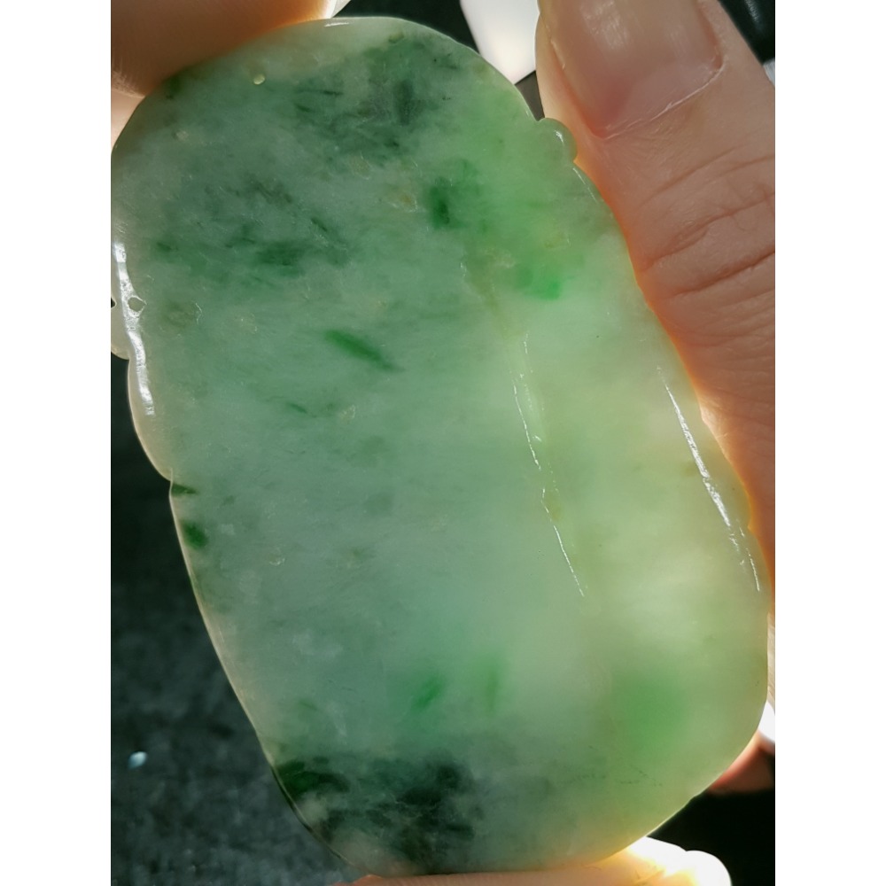 天然緬甸玉A貨翡翠  龍牌  正面龍  龍如意  四爪龍  掛件吊飾-細節圖5