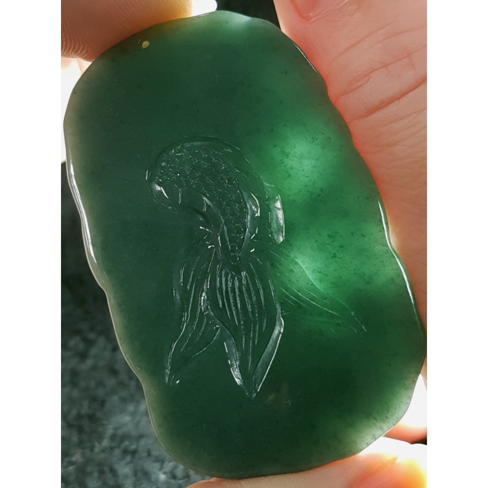 天然緬甸玉A貨翡翠瓜料  龍牌  正面龍  龍如意  四爪龍  掛件吊飾-細節圖4