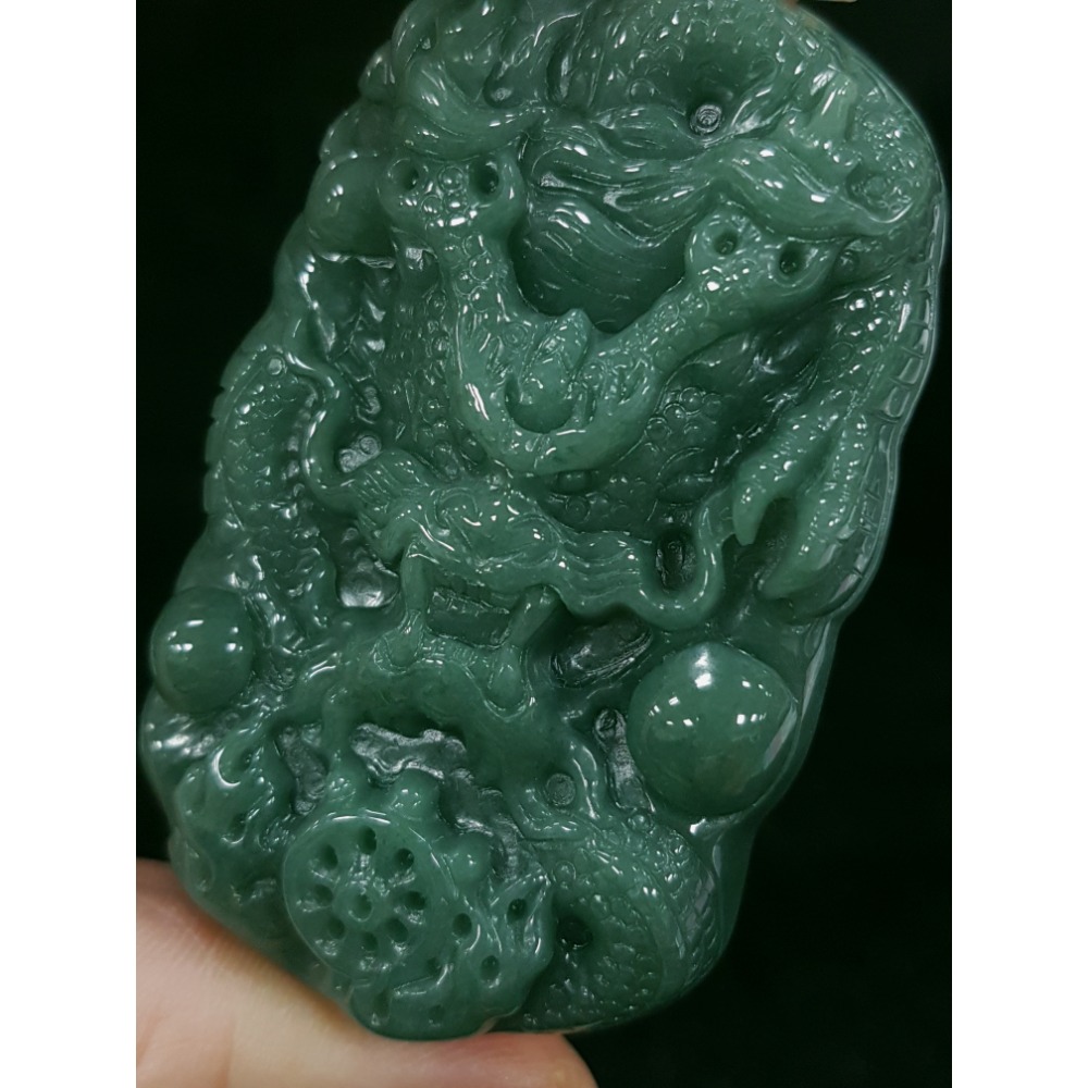 天然緬甸玉A貨翡翠瓜料  龍牌  正面龍  龍如意  四爪龍  掛件吊飾-細節圖7