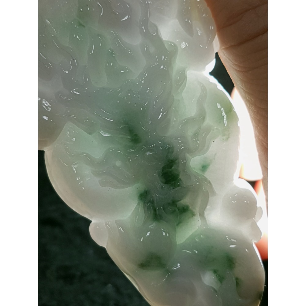 天然緬甸玉A貨翡翠  龍牌  正面龍  龍如意  四爪龍  掛件吊飾-細節圖5