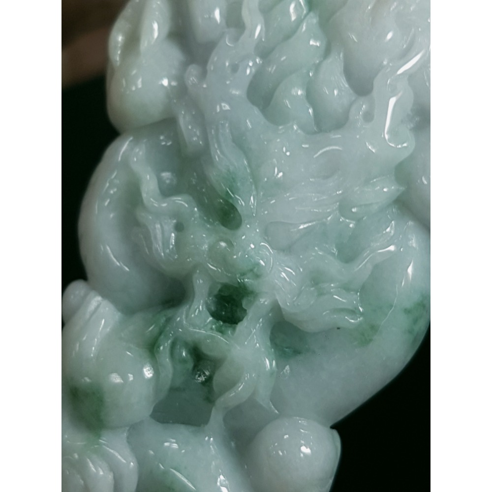 天然緬甸玉A貨翡翠  龍牌  正面龍  龍如意  四爪龍  掛件吊飾-細節圖6