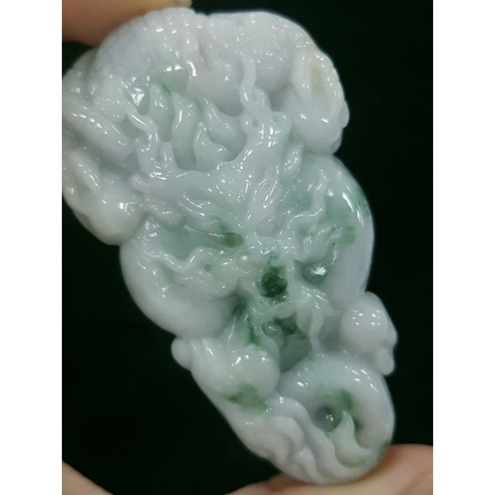 天然緬甸玉A貨翡翠  龍牌  正面龍  龍如意  四爪龍  掛件吊飾-細節圖8