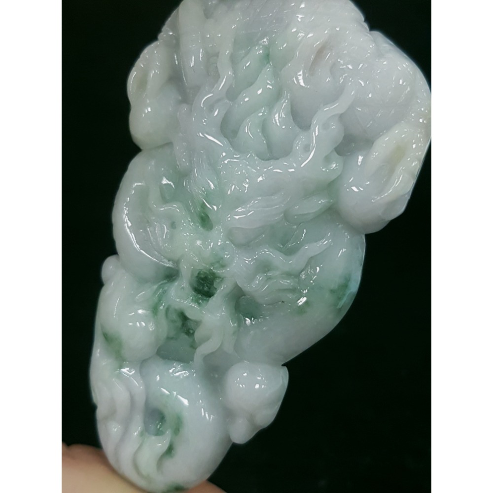 天然緬甸玉A貨翡翠  龍牌  正面龍  龍如意  四爪龍  掛件吊飾-細節圖9