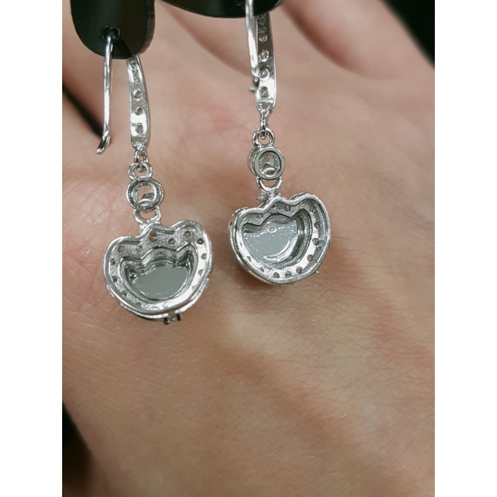 天然緬甸玉A貨翡翠瓜料如意耳墜耳環耳釘耳鈎-細節圖8