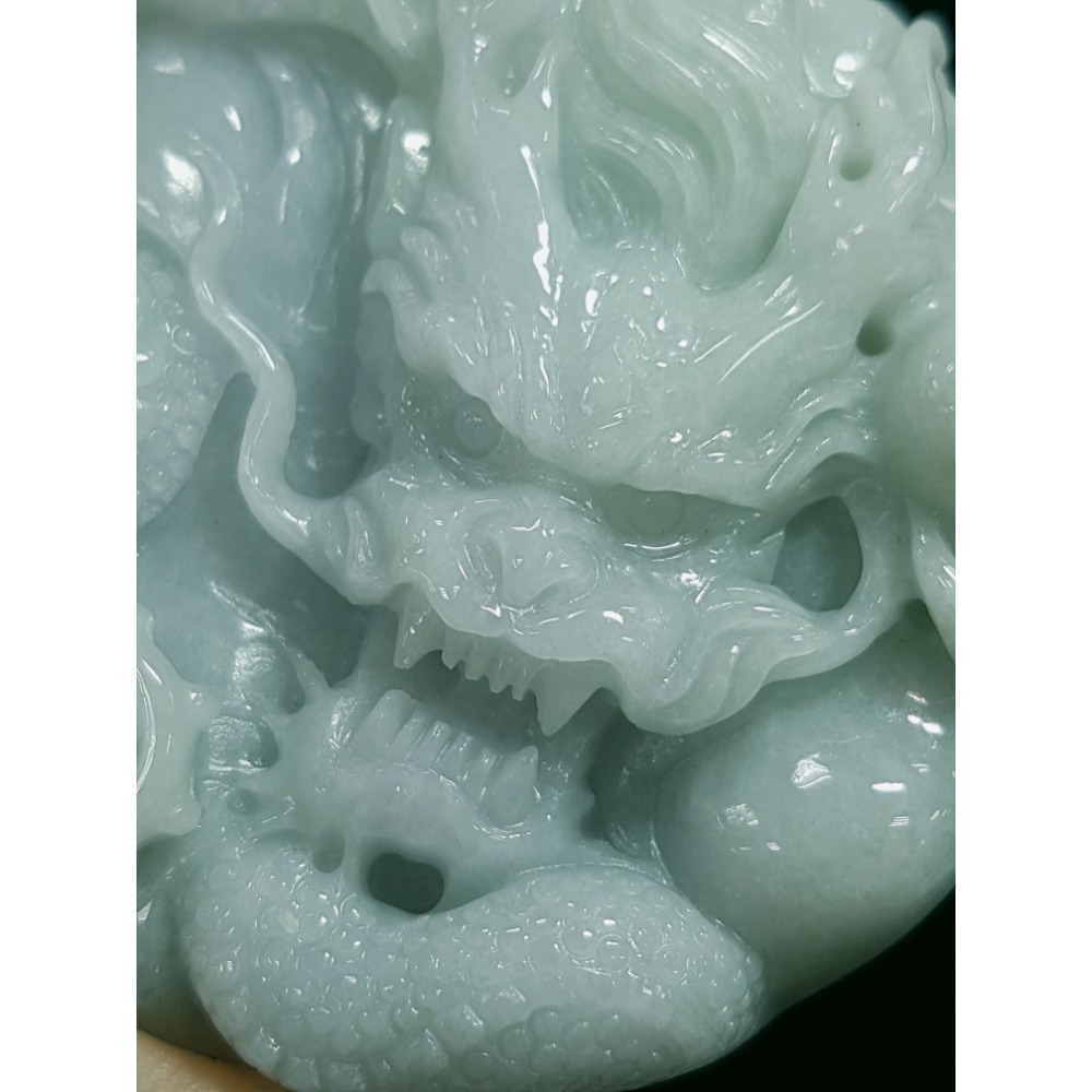 天然緬甸玉A貨翡翠  龍牌  正面龍  龍如意  四爪龍 貔貅 掛件吊飾-細節圖6