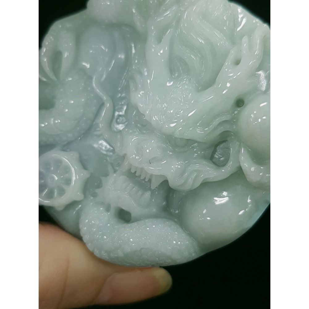 天然緬甸玉A貨翡翠  龍牌  正面龍  龍如意  四爪龍 貔貅 掛件吊飾-細節圖8