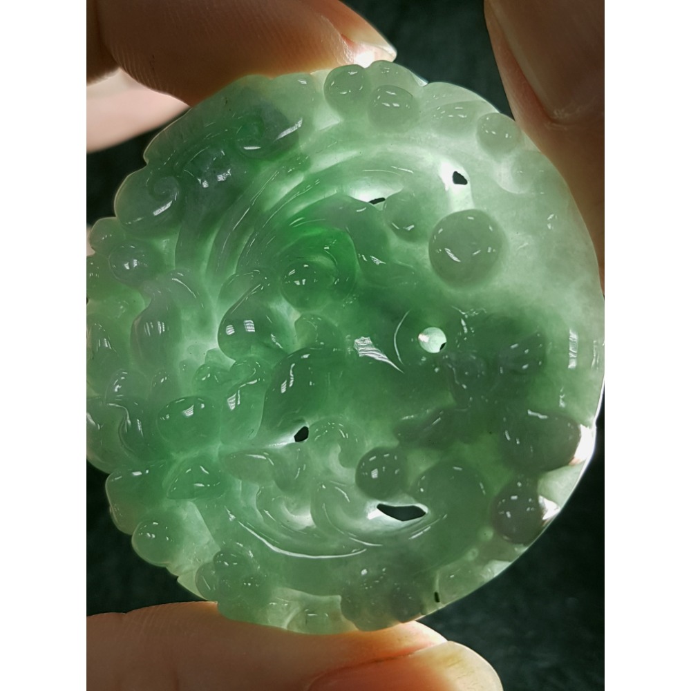 天然緬甸玉A貨翡翠 喜鵲 花鳥牌 鳥語花香 掛墜吊飾吊墜-細節圖5