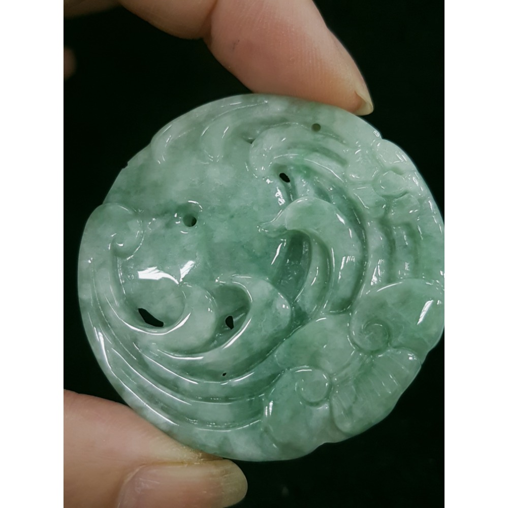 天然緬甸玉A貨翡翠 喜鵲 花鳥牌 鳥語花香 掛墜吊飾吊墜-細節圖7