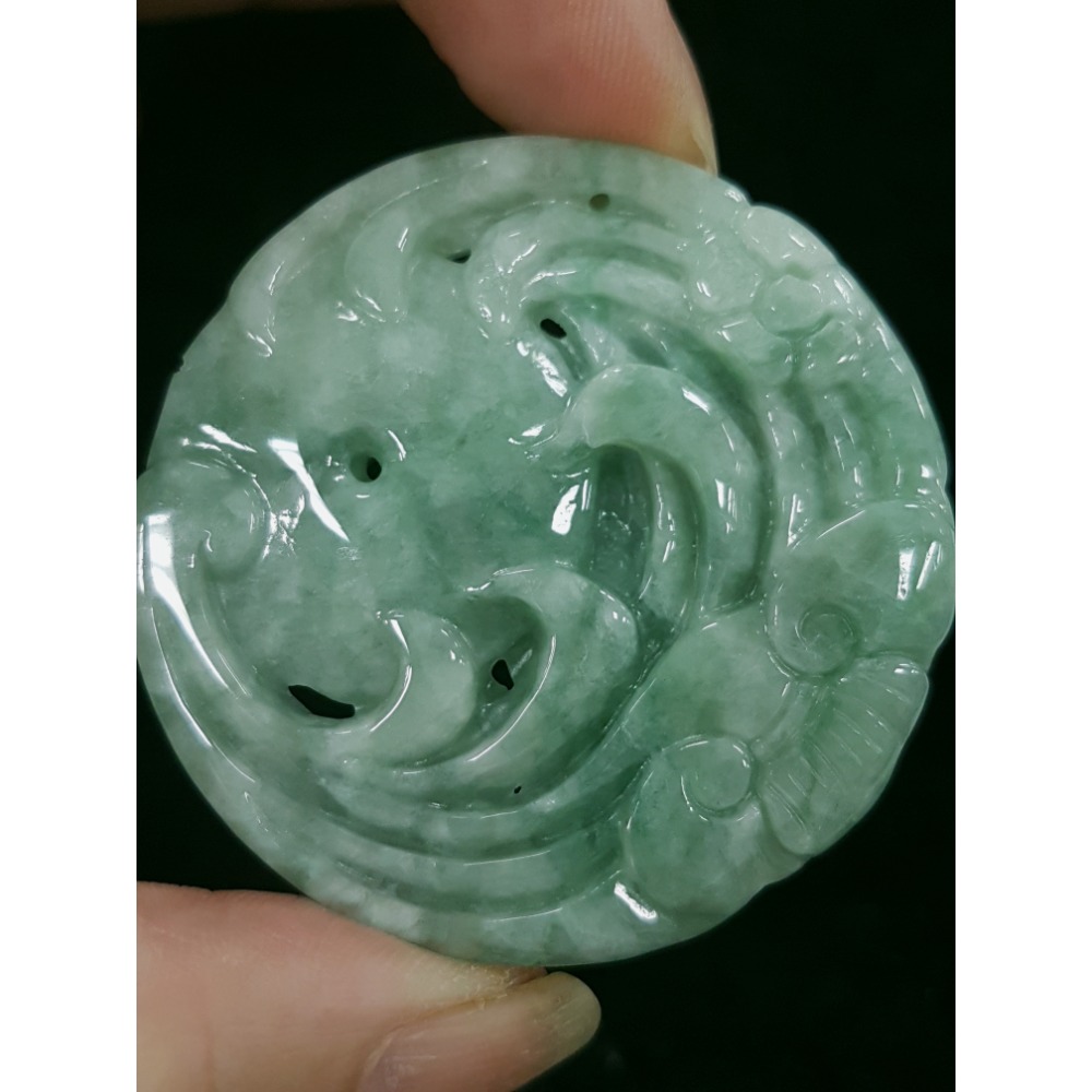 天然緬甸玉A貨翡翠 喜鵲 花鳥牌 鳥語花香 掛墜吊飾吊墜-細節圖8