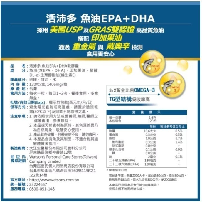 NutriPlus 活沛多 魚油DHA+EPA軟膠囊120粒-細節圖4