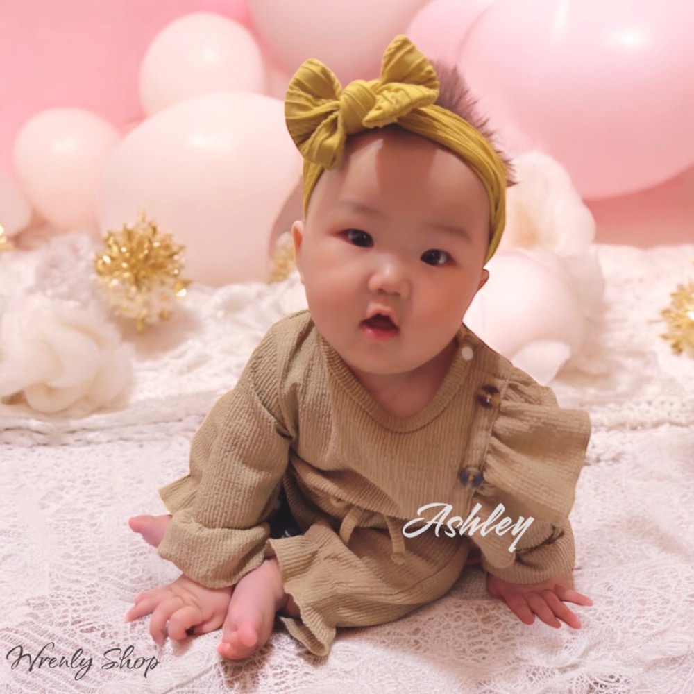 花邊造型爬服（綠/咖）#B3610-細節圖4