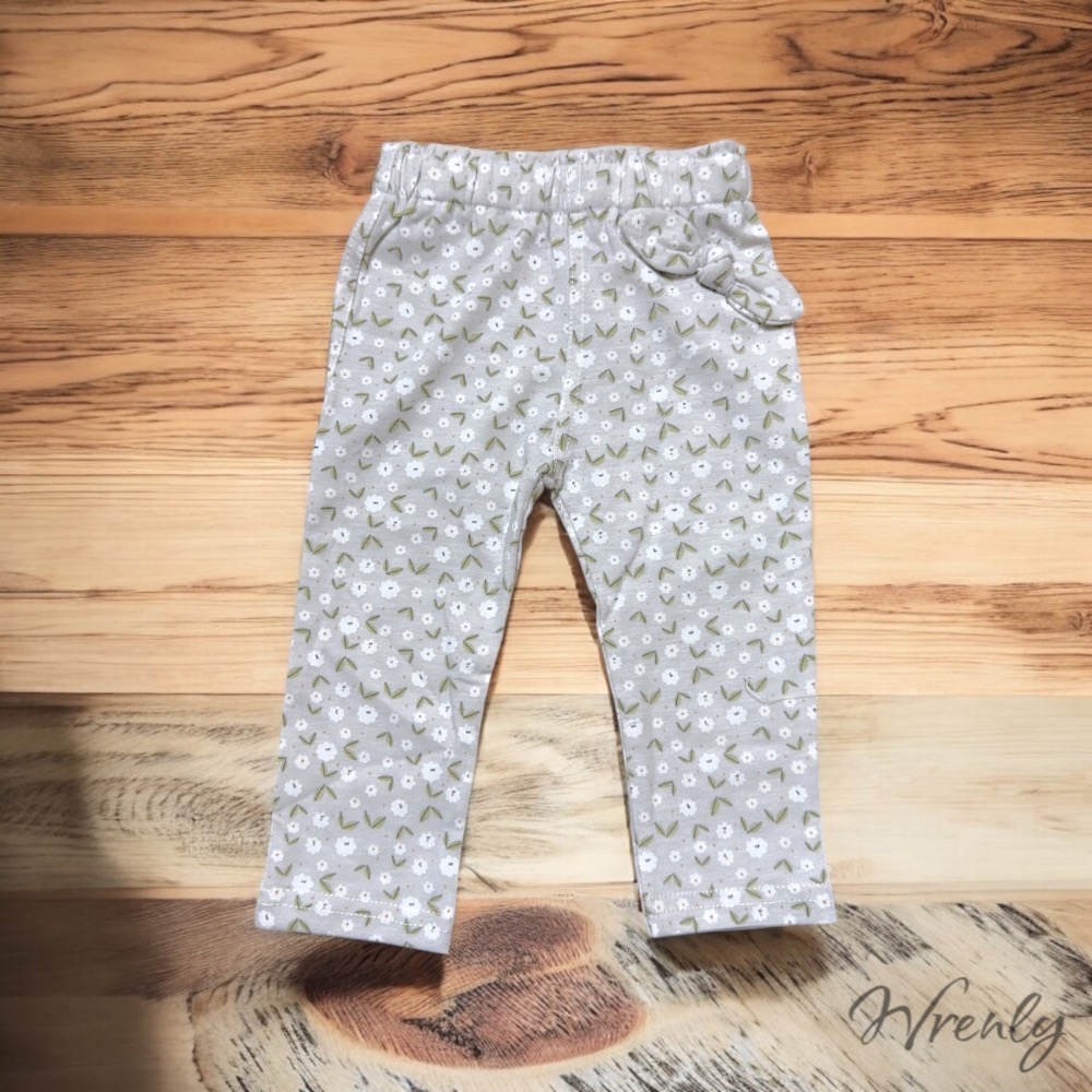 100%純棉 立體草莓/葉子彈性褲 #1024612-規格圖1