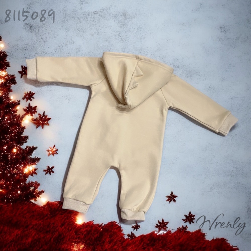 中厚款內刷毛 恐龍造型拉鏈連帽連身衣 #8115089-細節圖2