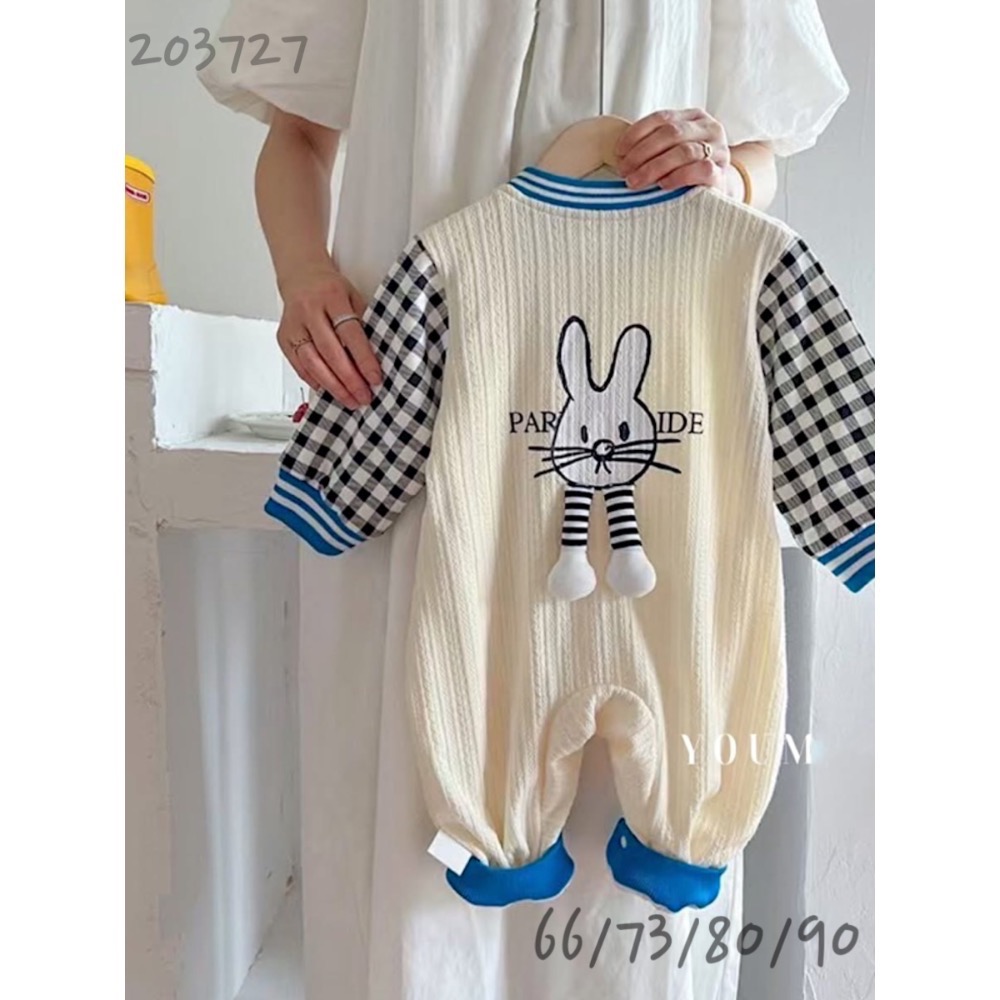 春秋冬 內裏100%純棉 外出x質感 個性兔爬服 #203727-細節圖2
