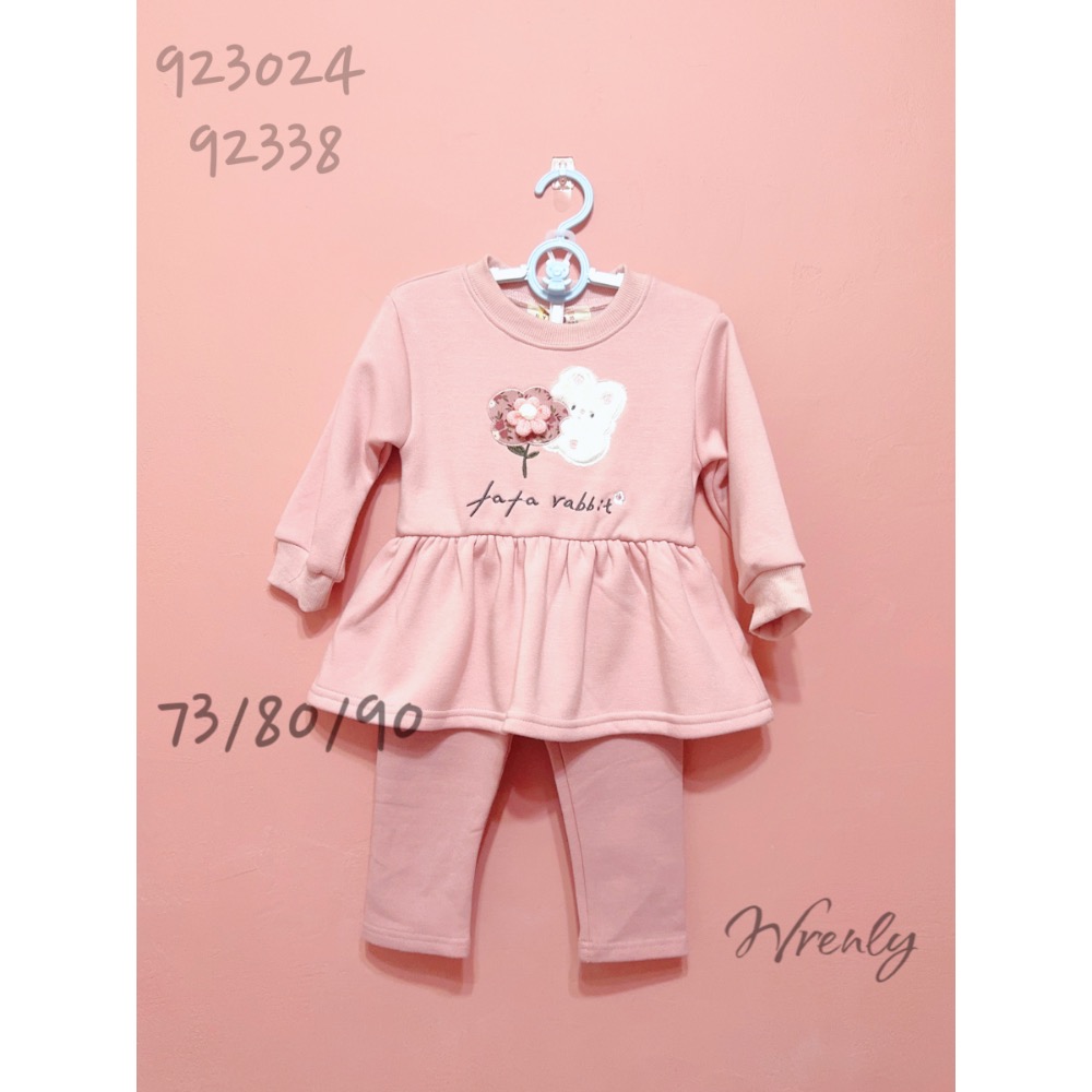 冬季 花花兔刷毛洋裝 #923024-細節圖2