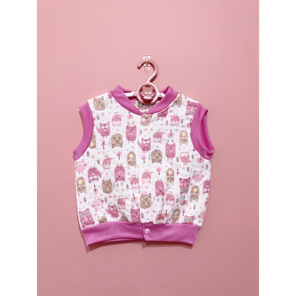 MIT四季 小童三層棉可愛貓頭鷹背心 #11158-規格圖2