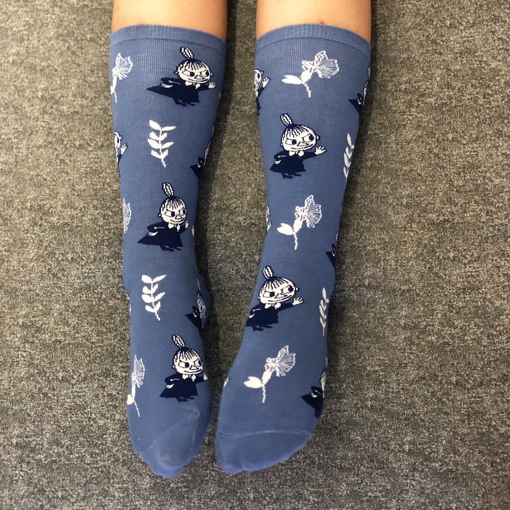 【MOOMIN】姆明冒險中筒襪 中筒襪 襪子 棉襪 小腿襪 穿搭 印花 成人襪子 兒童襪子-規格圖6