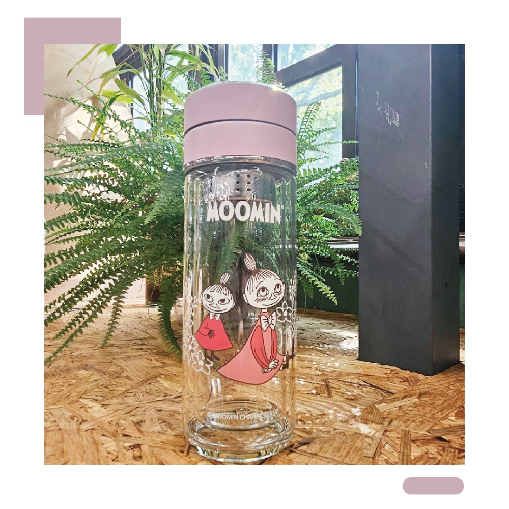 【moomin】泡茶杯 茶水分離杯 玻璃杯 分隔泡茶杯 花茶杯 隨身茶杯 茶水過濾杯-規格圖5