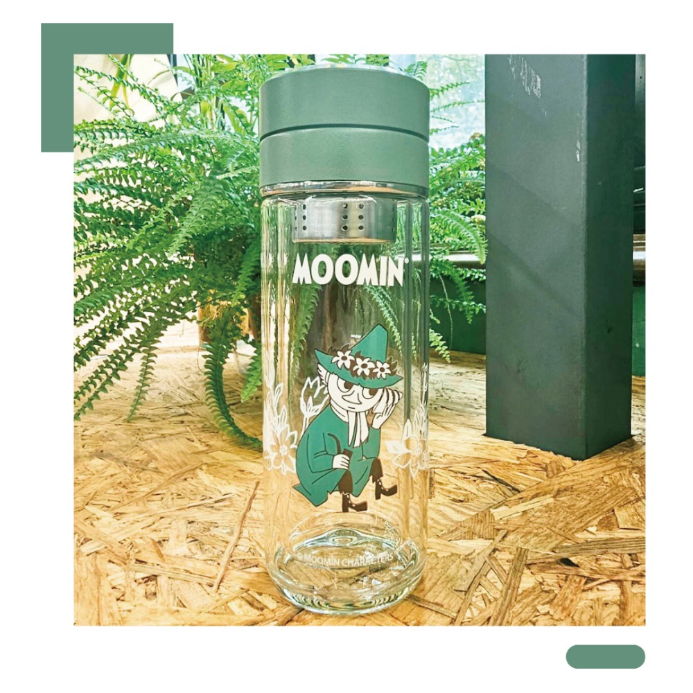 【moomin】泡茶杯 茶水分離杯 玻璃杯 分隔泡茶杯 花茶杯 隨身茶杯 茶水過濾杯-規格圖5