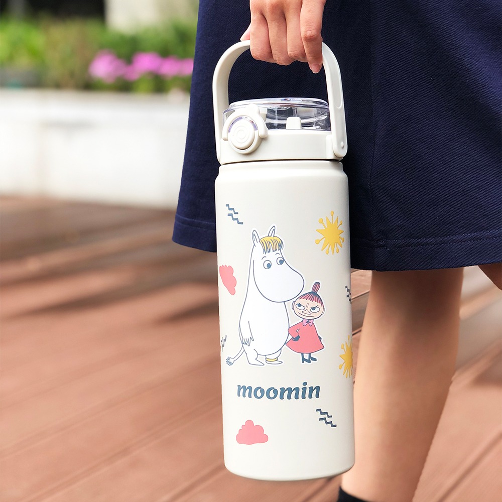 【MOOMIN】手提大容量保溫壺 保溫壺 保溫杯 大容量保溫杯 1200ML 保溫 雙飲保溫壺-細節圖3