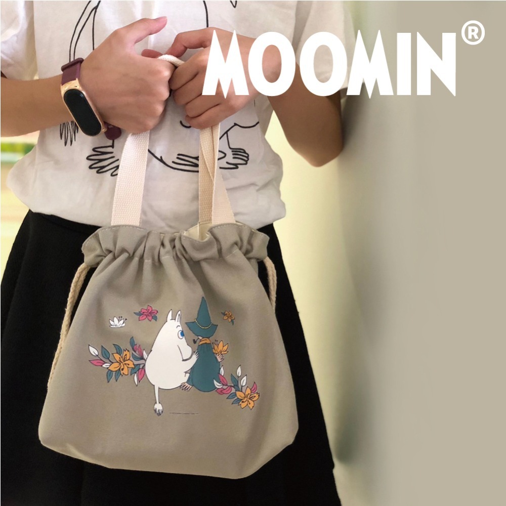 【MOOMIN】束口手提小布包 帆布手提包 帆布包 便當袋 手提袋 小手提 手提包 購物包 收納袋 托特包-規格圖6