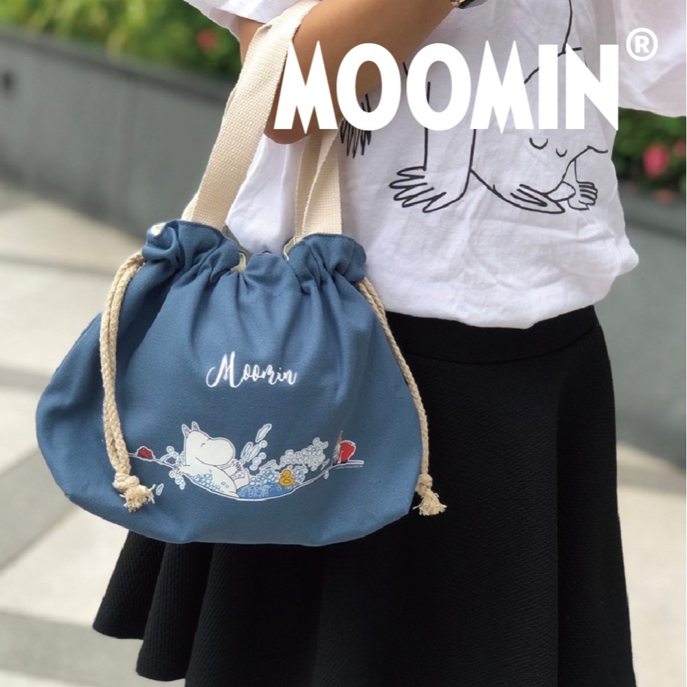 【MOOMIN】束口手提小布包 帆布手提包 帆布包 便當袋 手提袋 小手提 手提包 購物包 收納袋 托特包-規格圖6