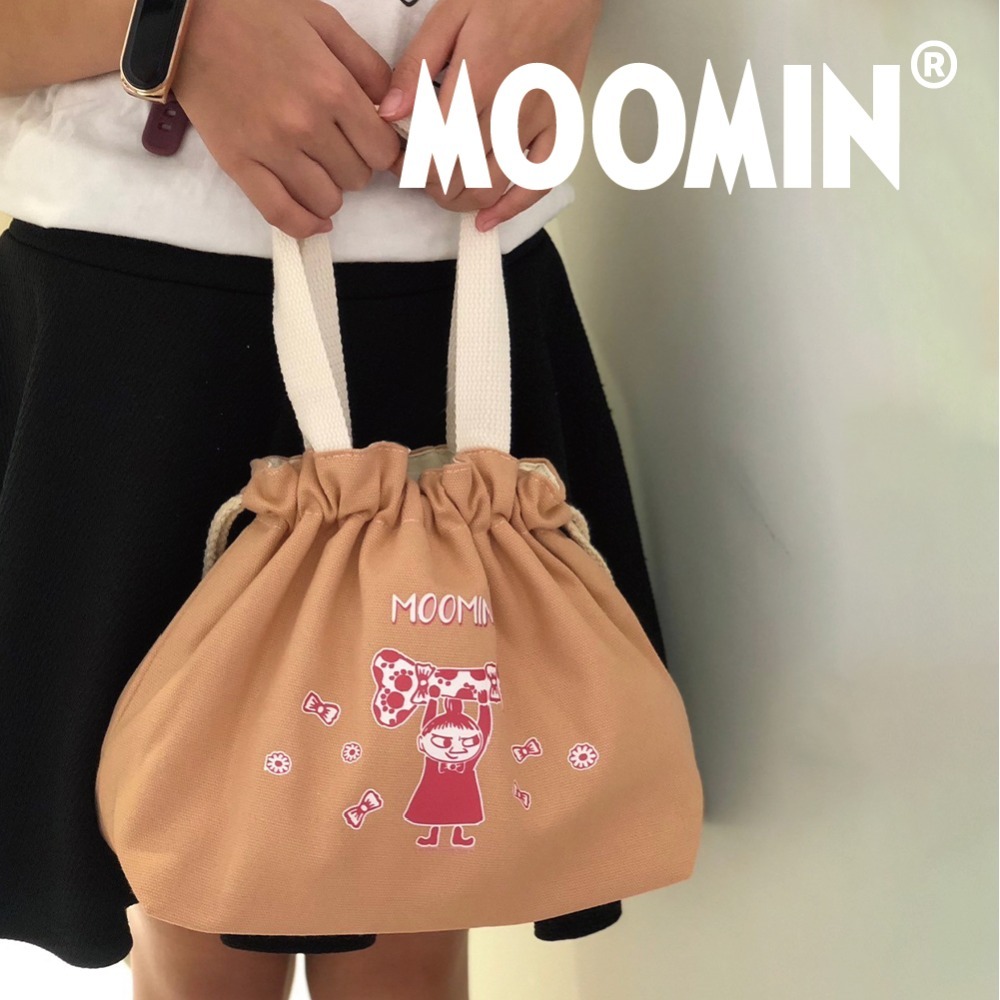 【MOOMIN】束口手提小布包 帆布手提包 帆布包 便當袋 手提袋 小手提 手提包 購物包 收納袋 托特包-規格圖6