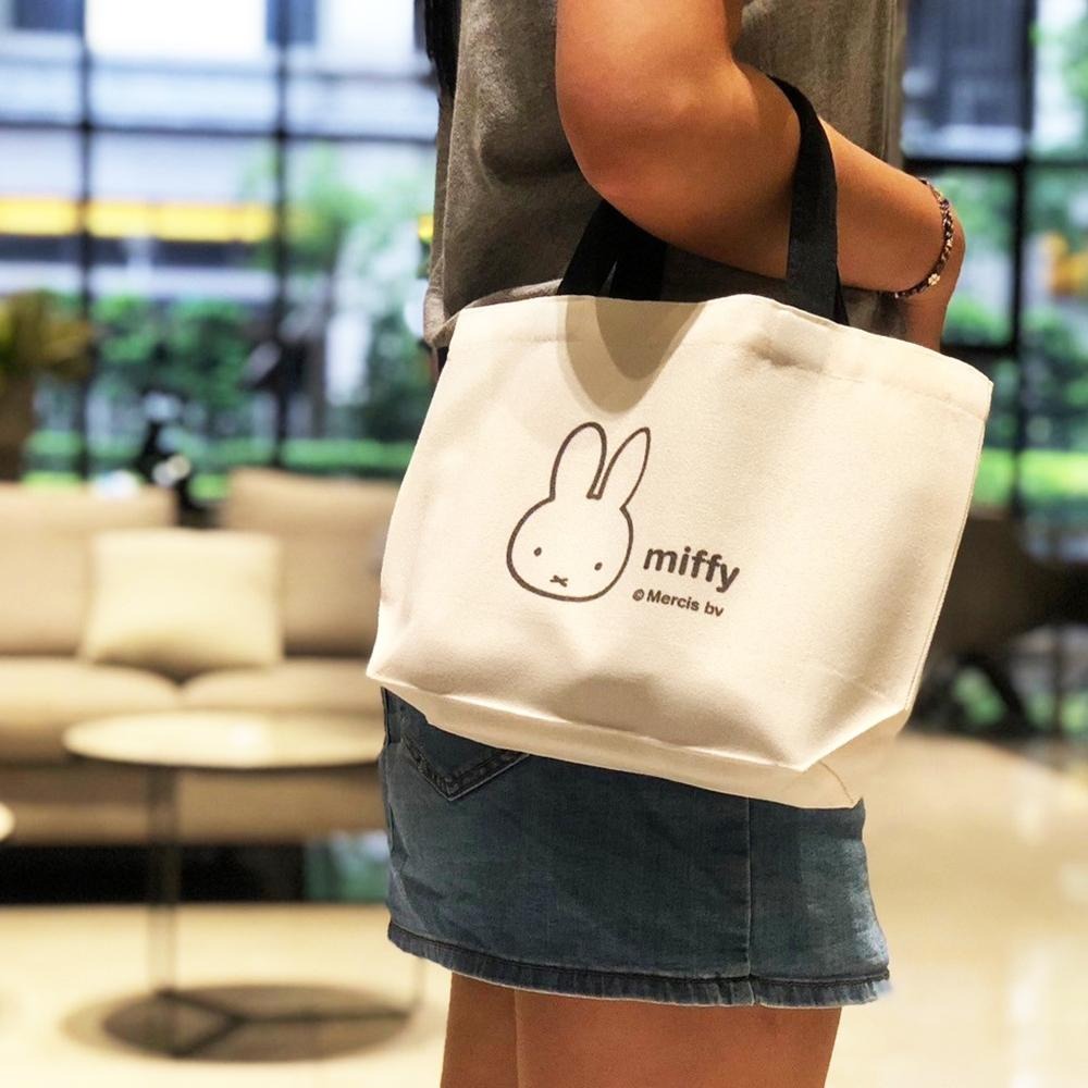 【MIFFY】米飛大頭手提帆布包 手提包 帆布包 小手提 帆布手提包 外出包 便當袋 野餐袋-細節圖2