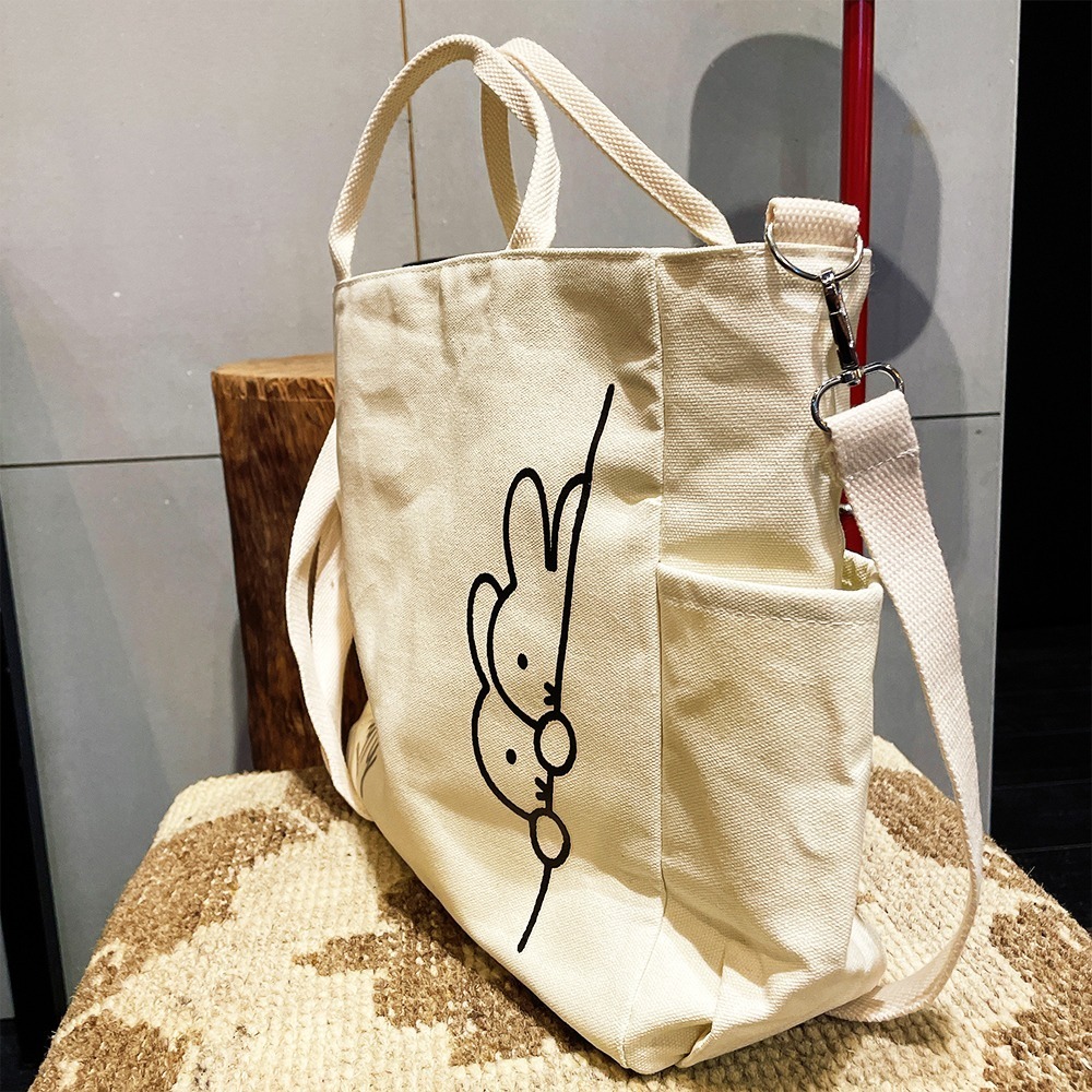 【miffy】大容量帆布包 帆布包 收納包 側肩包 手提包 購物袋 通勤包 筆電包 大容量多口袋帆布包-細節圖2