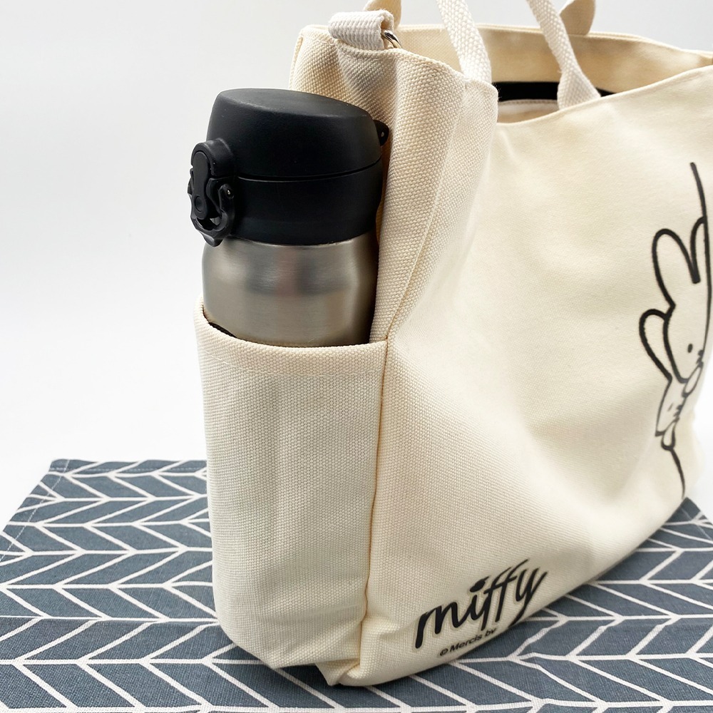 【miffy】大容量帆布包 帆布包 收納包 側肩包 手提包 購物袋 通勤包 筆電包 大容量多口袋帆布包-細節圖3