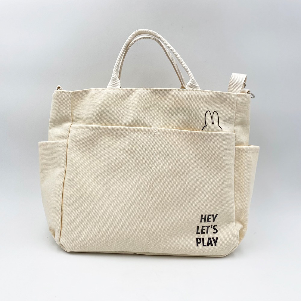 【miffy】大容量帆布包 帆布包 收納包 側肩包 手提包 購物袋 通勤包 筆電包 大容量多口袋帆布包-細節圖4