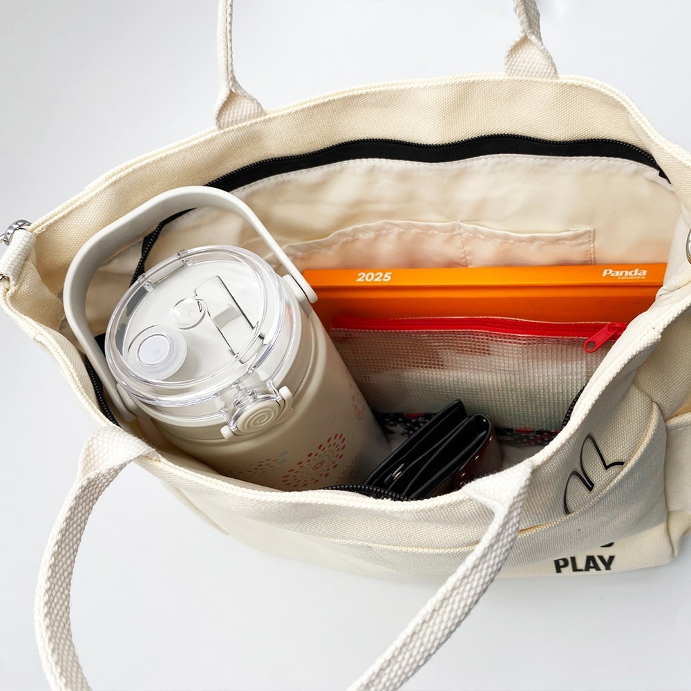 【miffy】大容量帆布包 帆布包 收納包 側肩包 手提包 購物袋 通勤包 筆電包 大容量多口袋帆布包-細節圖7