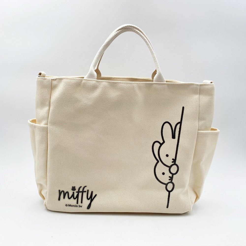 【miffy】大容量帆布包 帆布包 收納包 側肩包 手提包 購物袋 通勤包 筆電包 大容量多口袋帆布包-規格圖7
