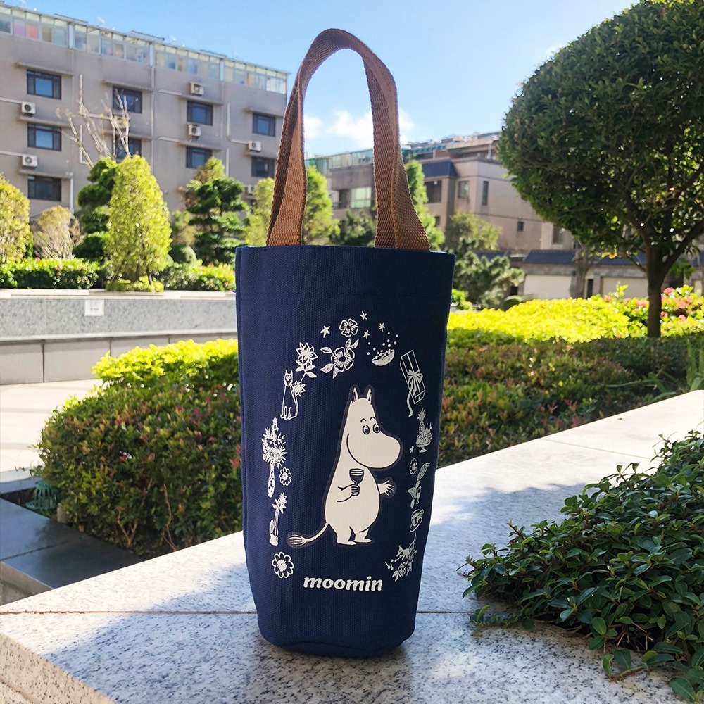 【MOOMIN】夏日花園水杯提袋 水杯袋 飲料袋 手提袋 提袋 帆布袋 購物袋 手搖飲-規格圖9