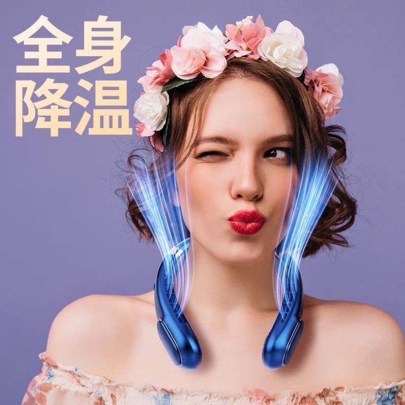 🇹🇼臺灣出貨【10000mah高續航 冰瓷體感降溫 】 360°環繞冷風靜音掛脖風扇 頸掛電扇脖掛風扇 掛脖風扇充電風扇-細節圖7