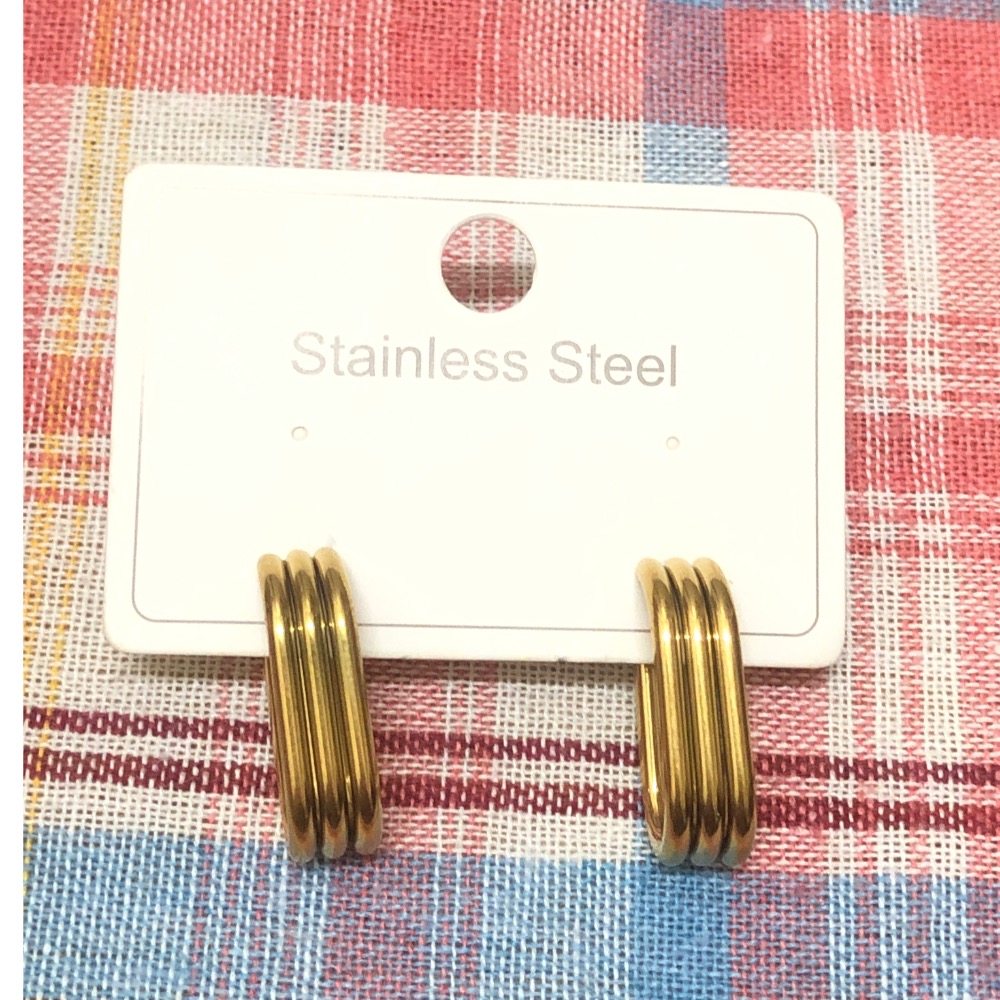 個性美線條設計不鏽鋼耳環-細節圖2