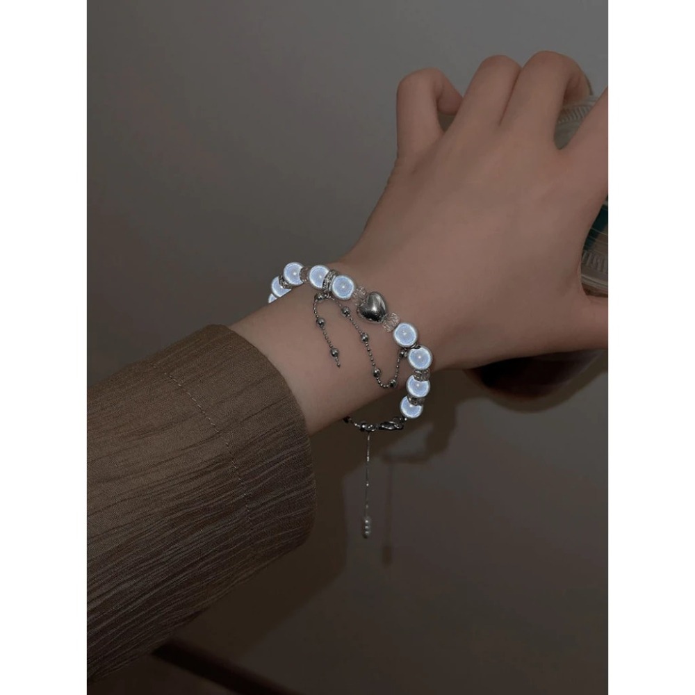 🔥【ins反光手鍊】🔥情侶鍊 反光手鍊 日韓手鍊 好運手鍊 氣質手鍊 閨蜜手鍊 送禮手鍊 簡約手鍊 少女手鍊 時尚手鍊-細節圖4